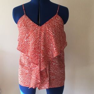 *SOLD* Greylin ruffle ikat print tank top